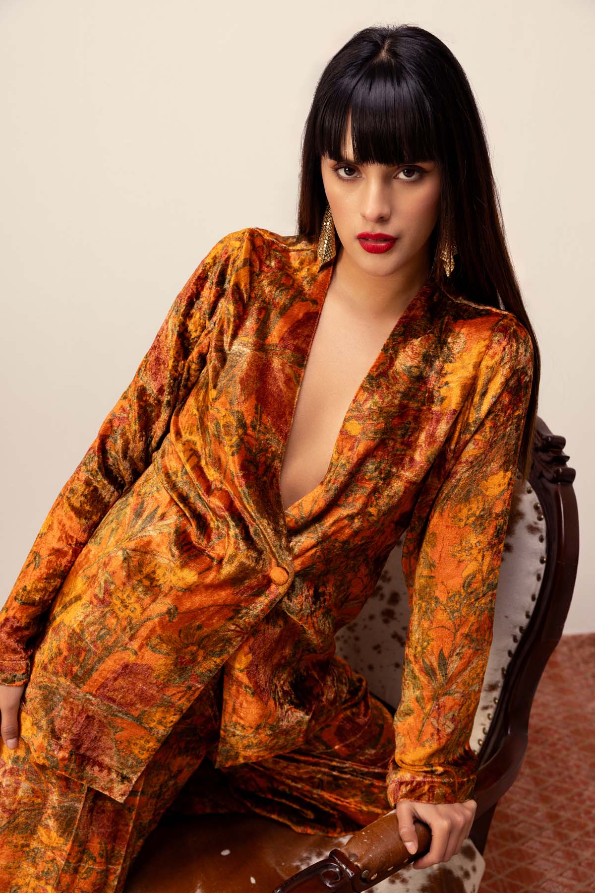 Abstract Velvet Co-ord Set