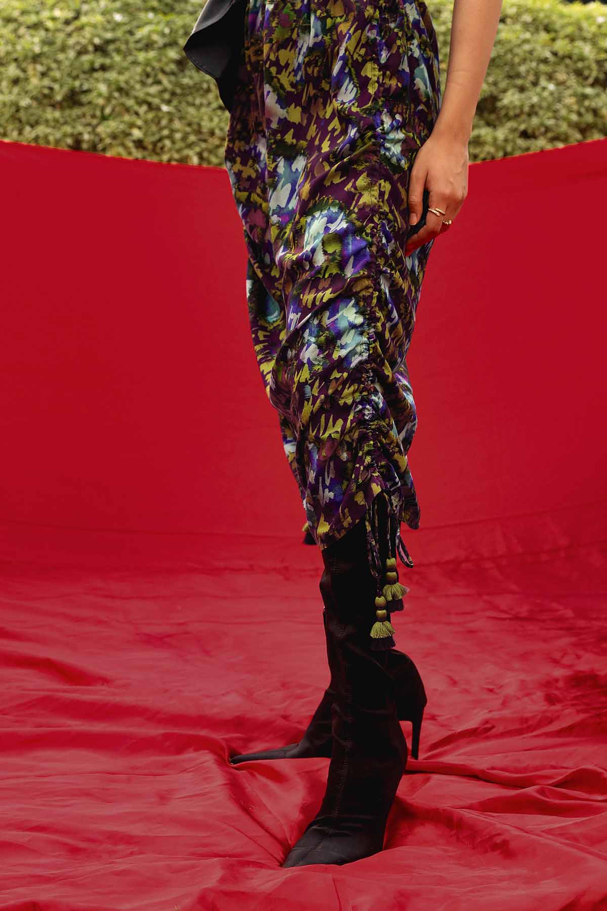 Abstract Printed Midi Dress