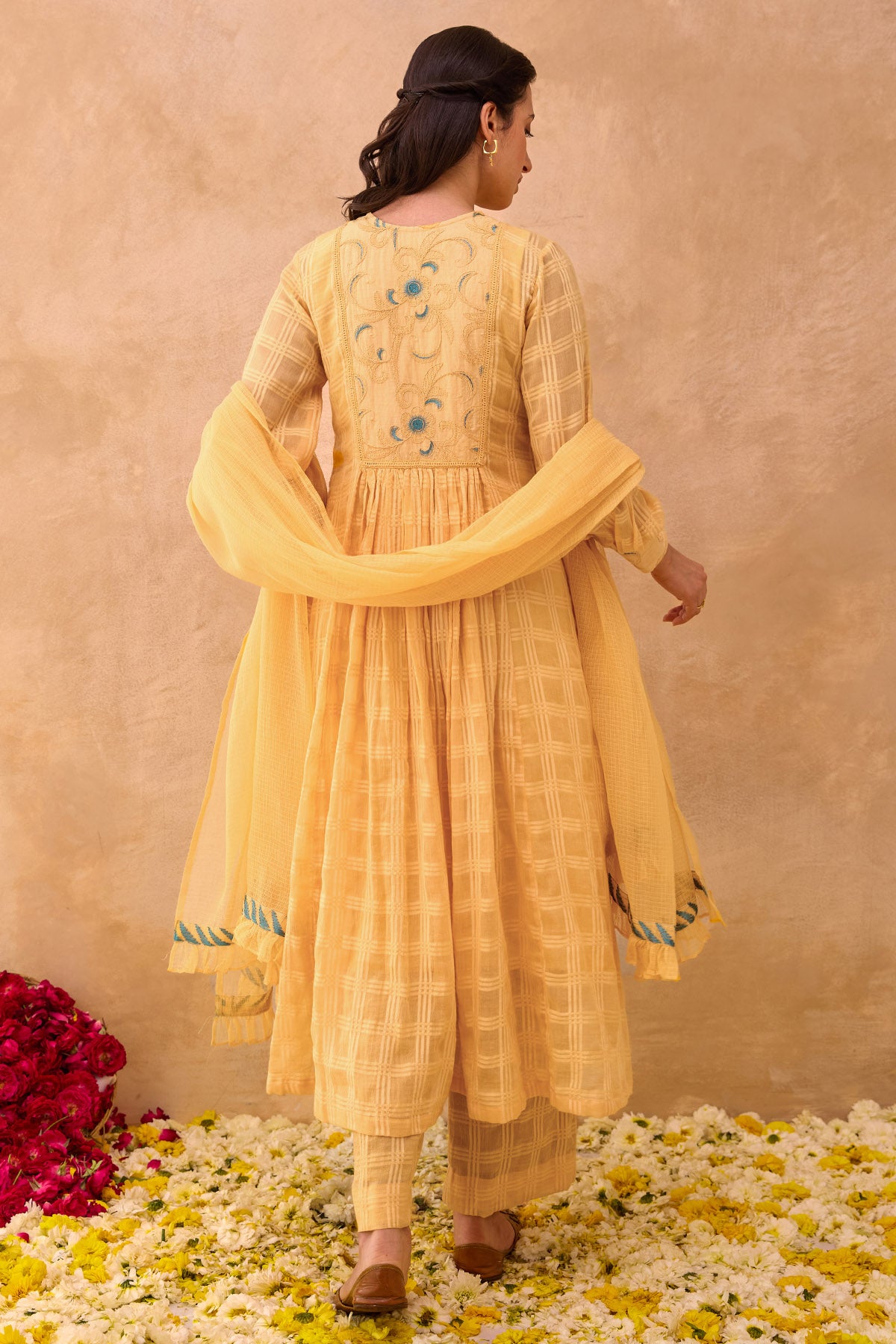 Amber Self Kota Doria Kurta Set