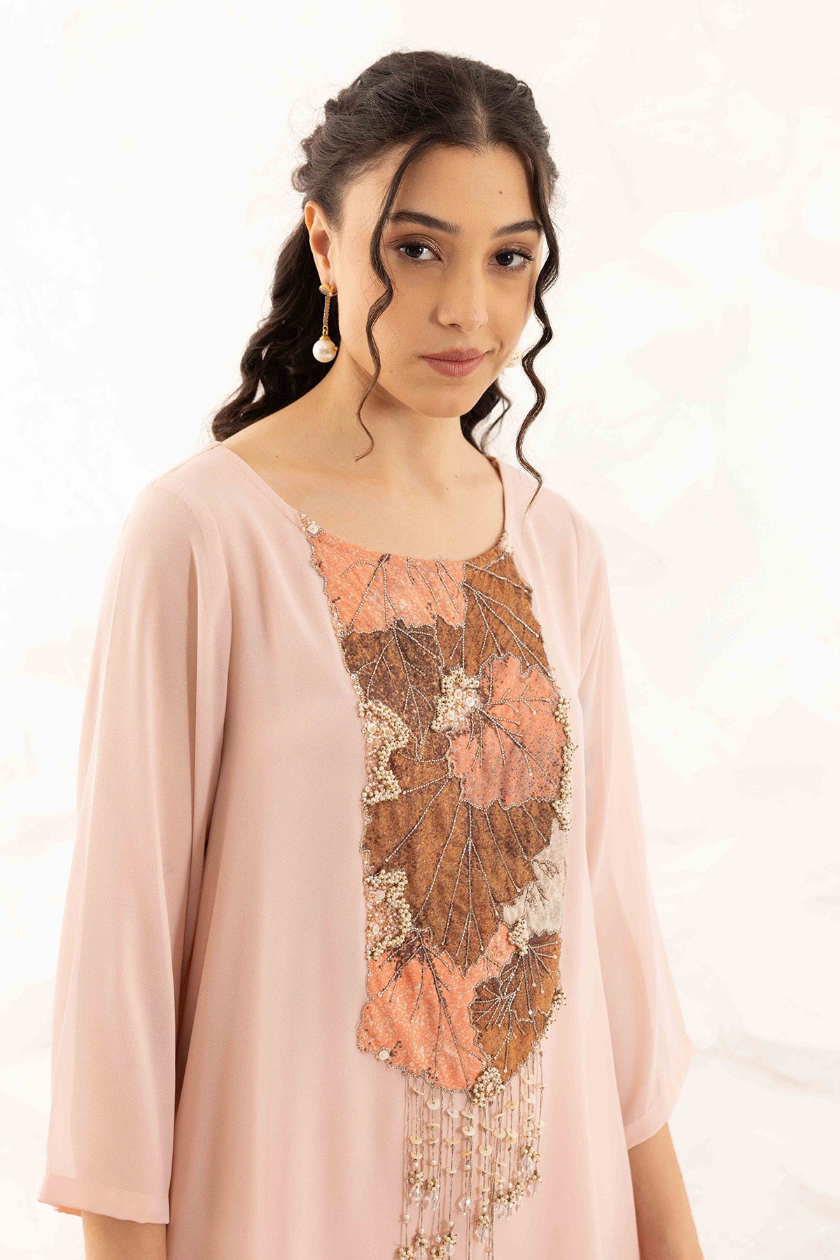 Applique Work Pink Co-ord Set