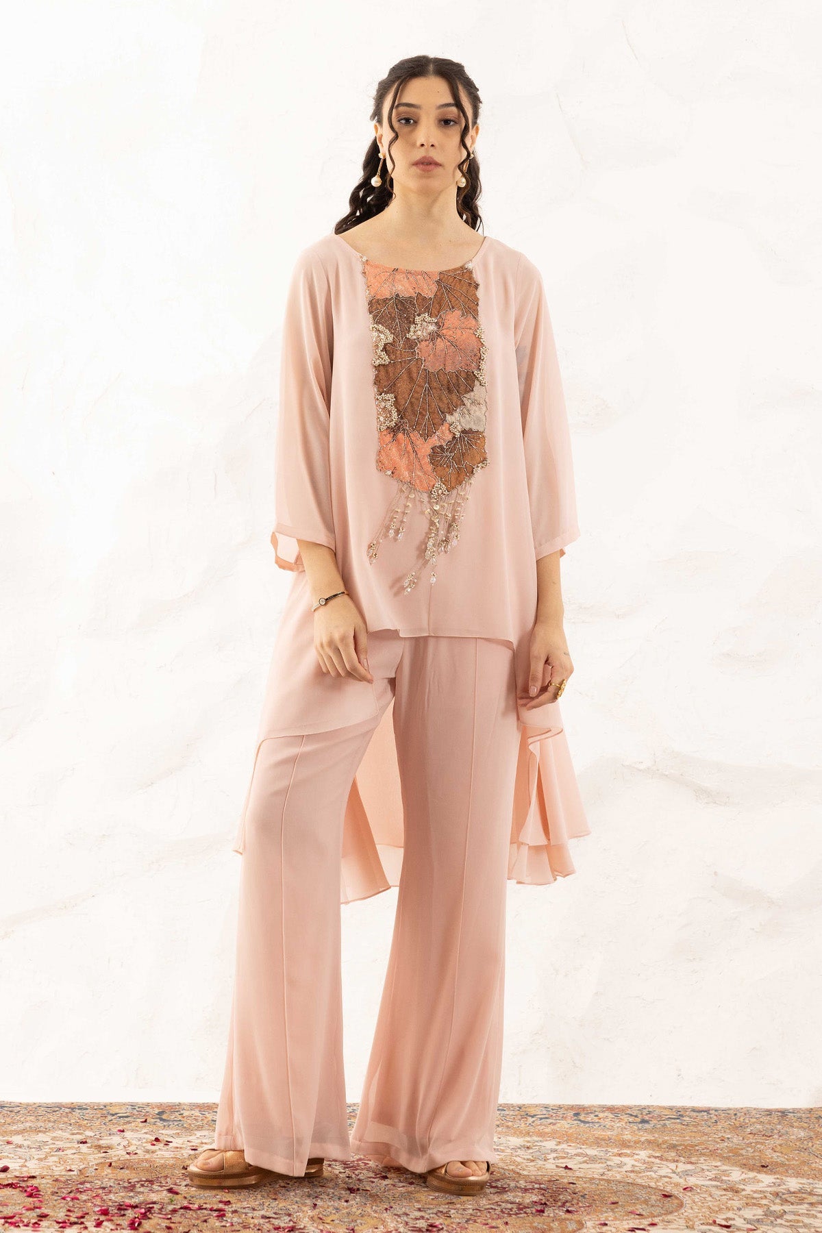 Buy Applique Work Pink Co-ord Set by Ajiesh Oberoi for women online at ScrollnShops