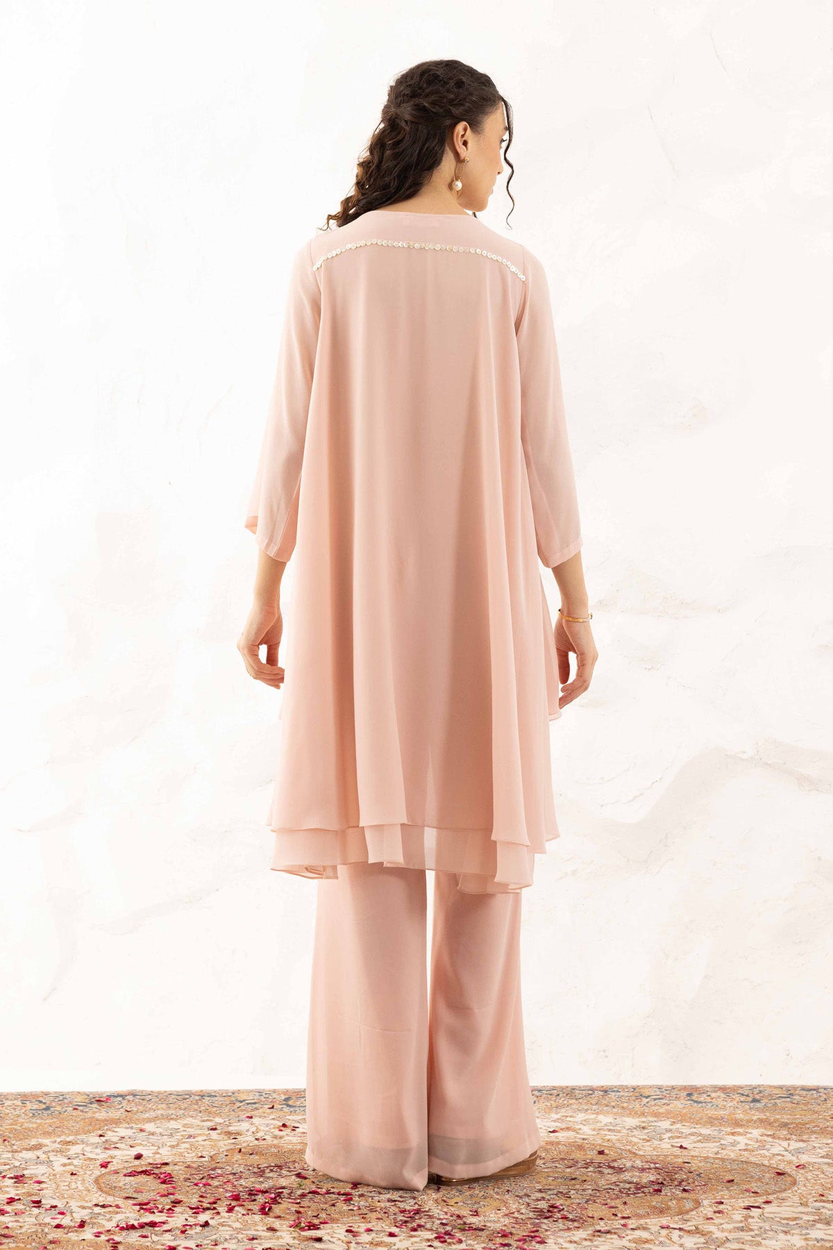 Applique Work Pink Co-ord Set