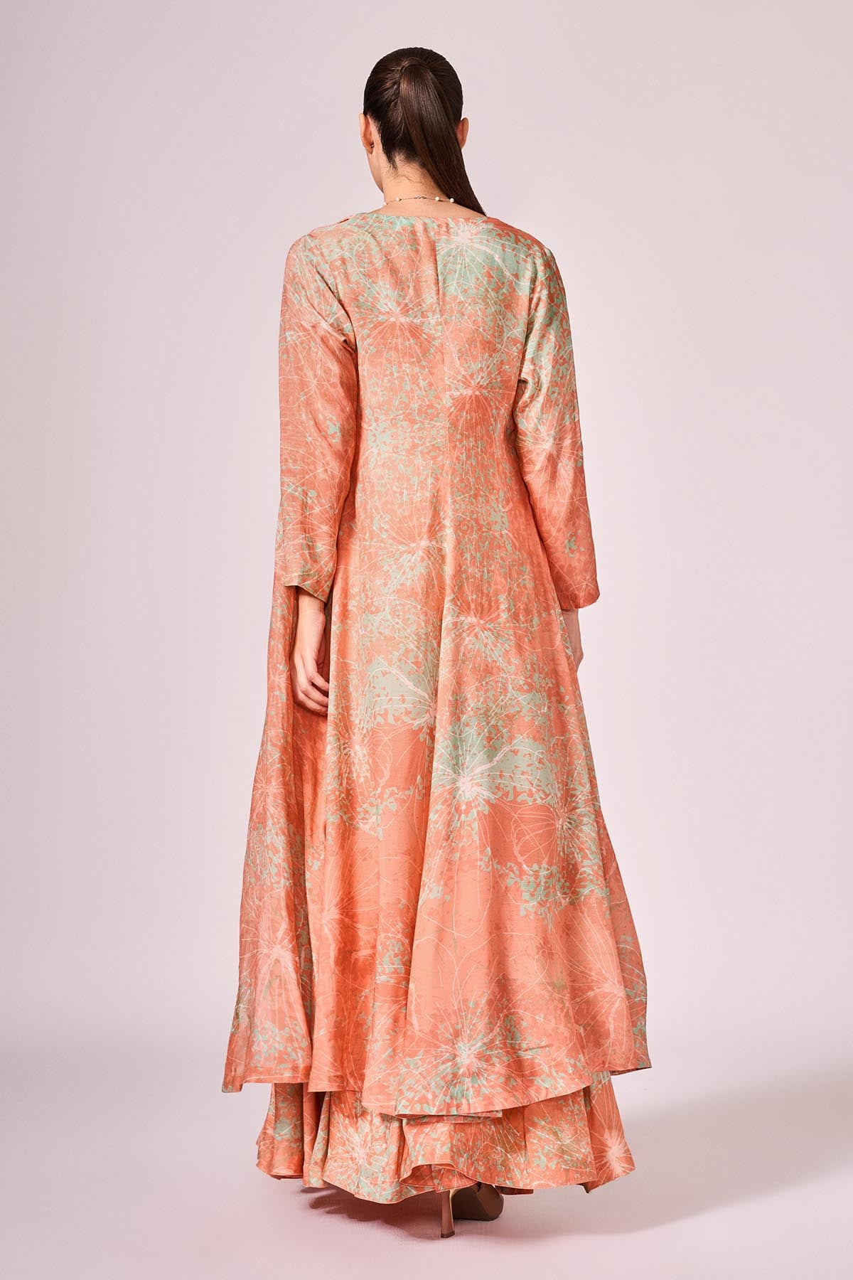 Apricot Printed Lehenga Set