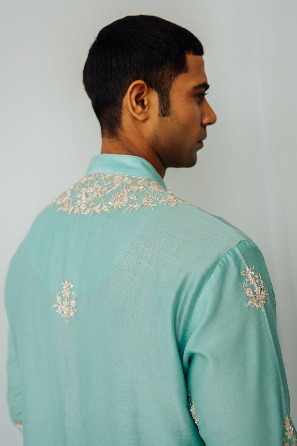 Aqua Twin Peacock Kurta Set