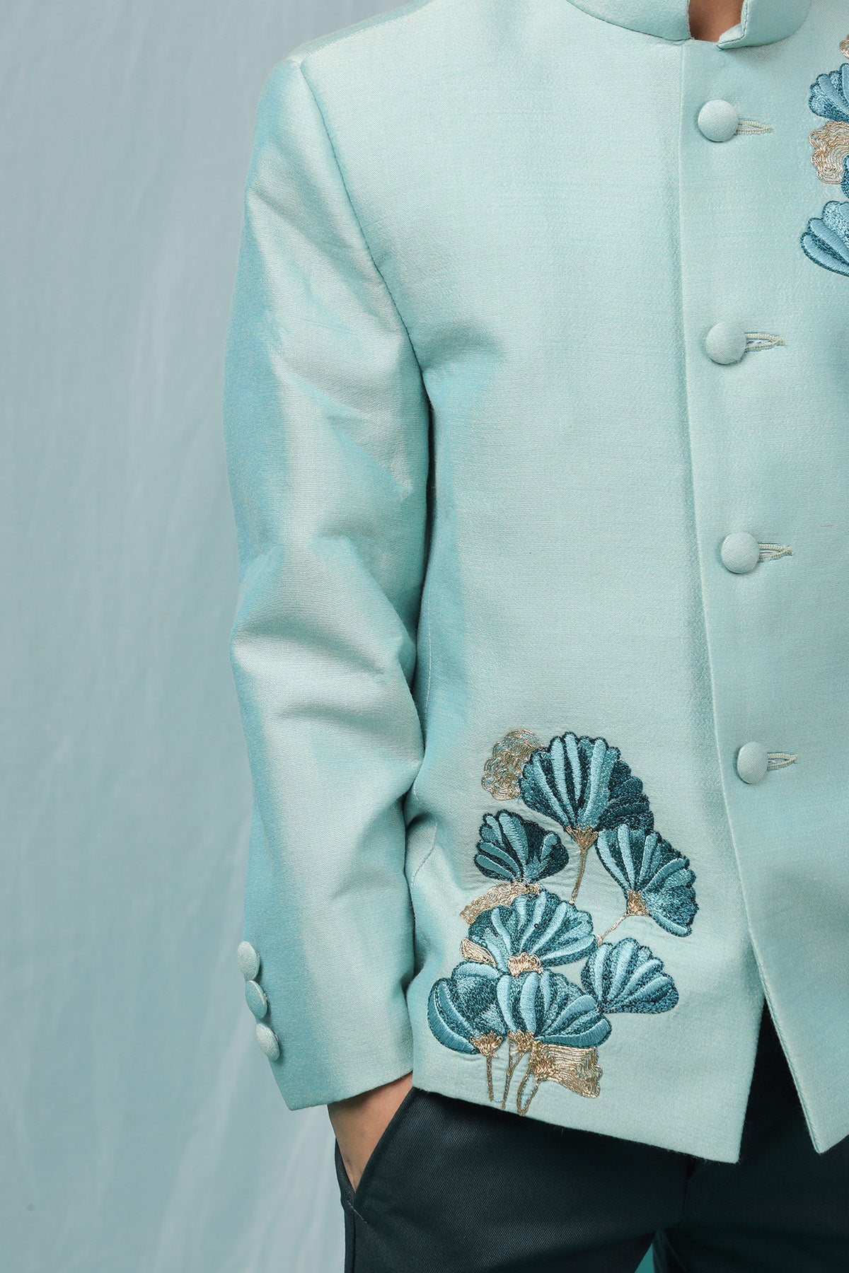 Aqua Green Embroidery Suit Set