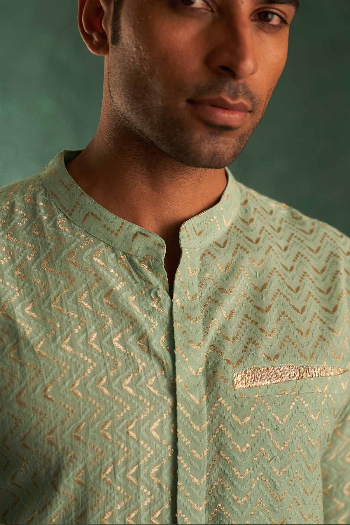 Aqua Green Gota Detail Kurta Set