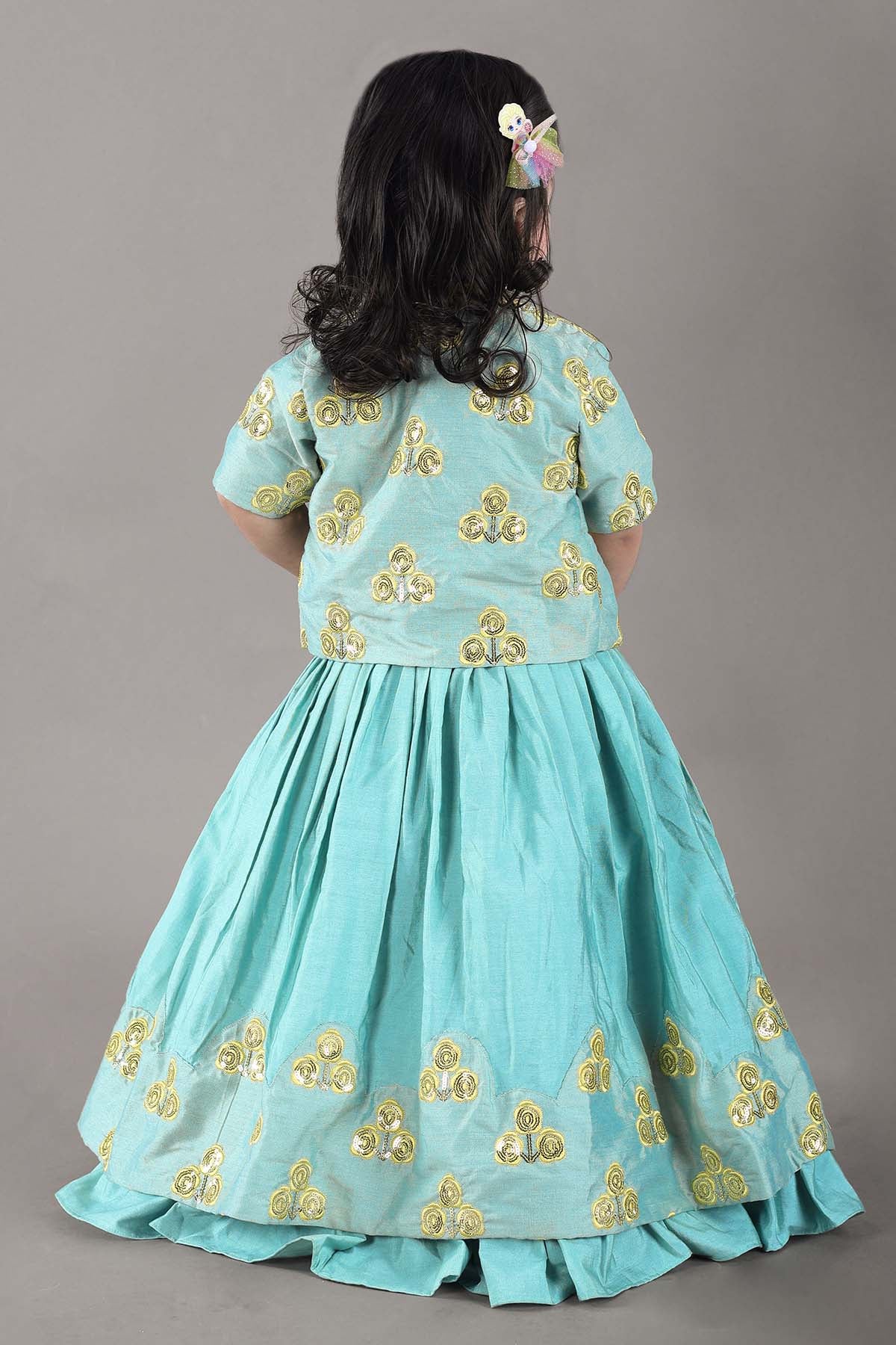 Aqua Green Lehenga Set & Jacket