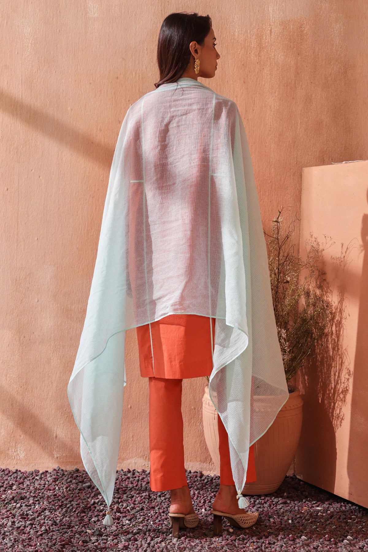 Aqua Kota Tassel Detail Dupatta