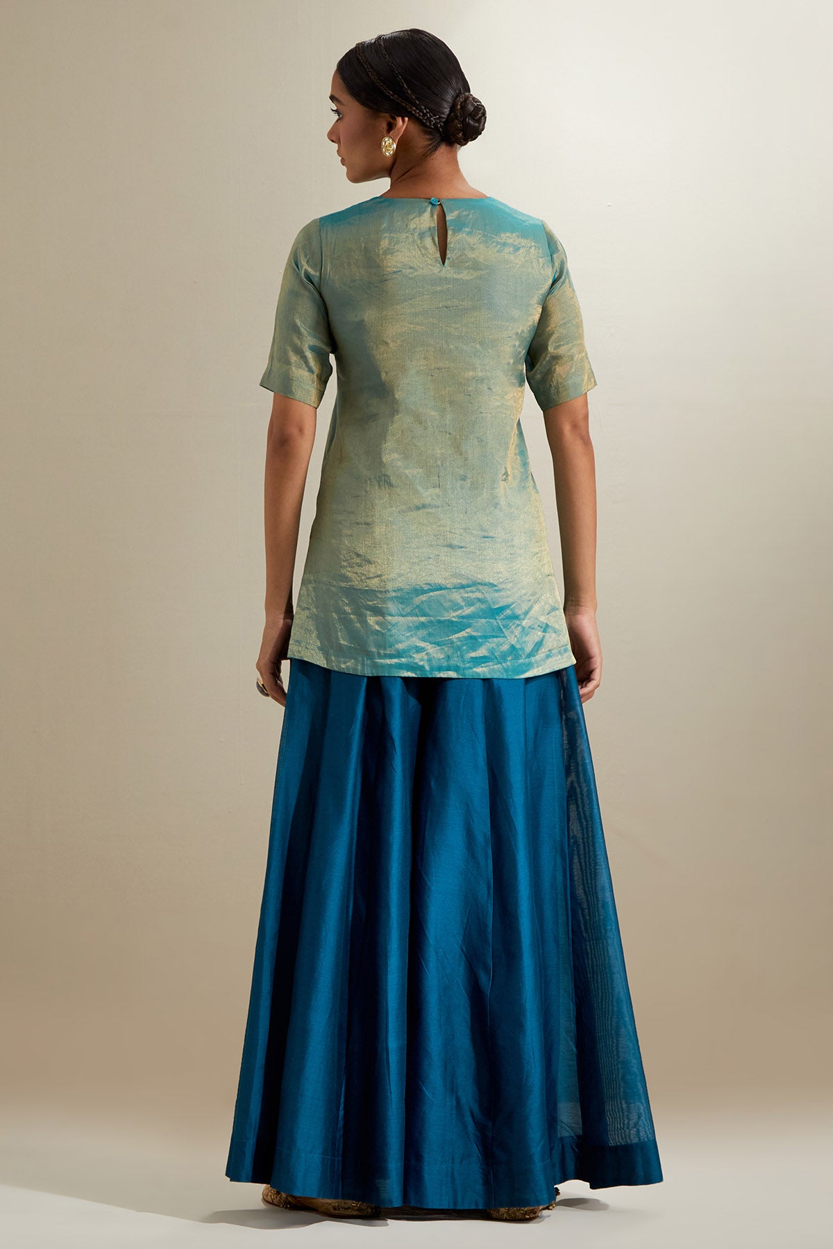 Aqua Mint Chanderi Kurta & Pant