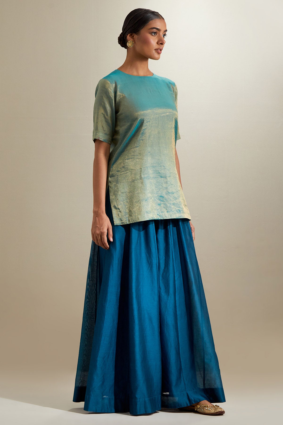 Aqua Mint Chanderi Kurta & Pant