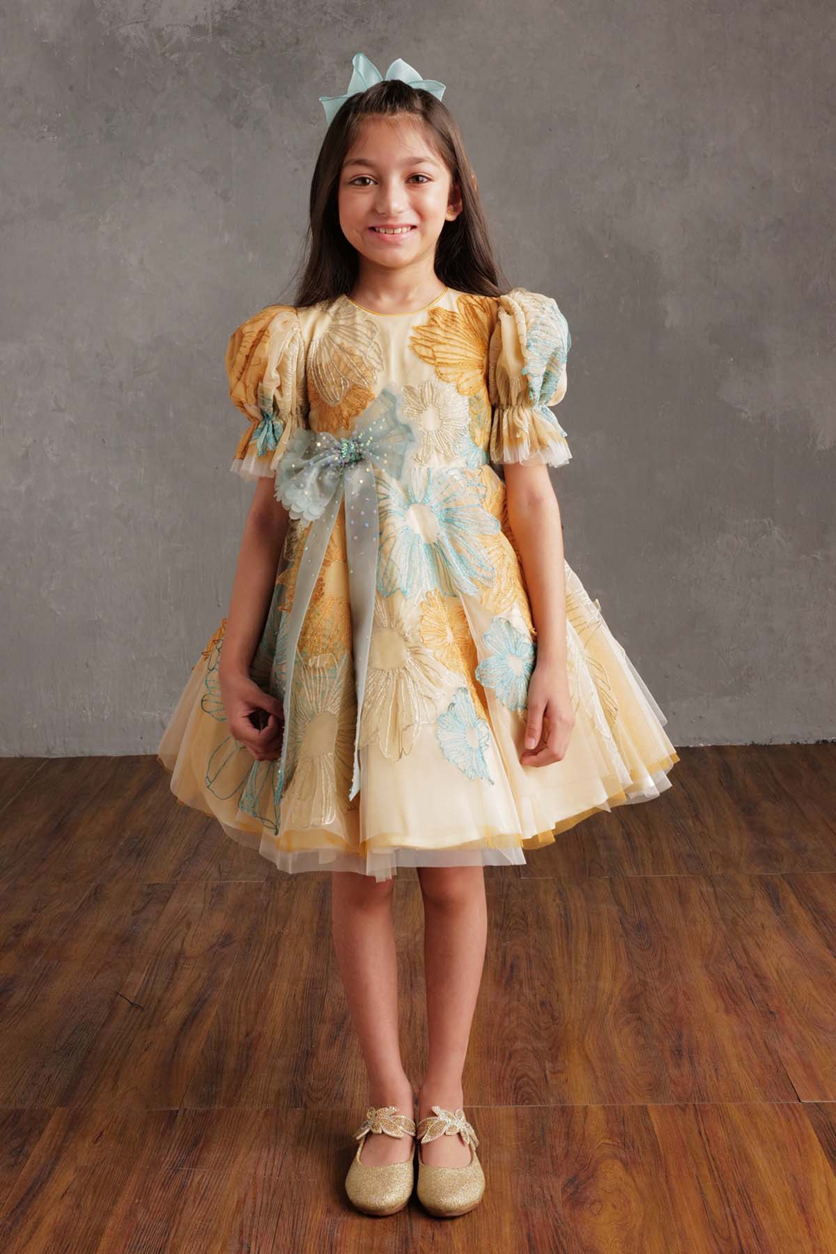 By Not So Serious By Pallavi Mohan Ari Embroidered Net Dress For Girls Available online at ScrollnShops
