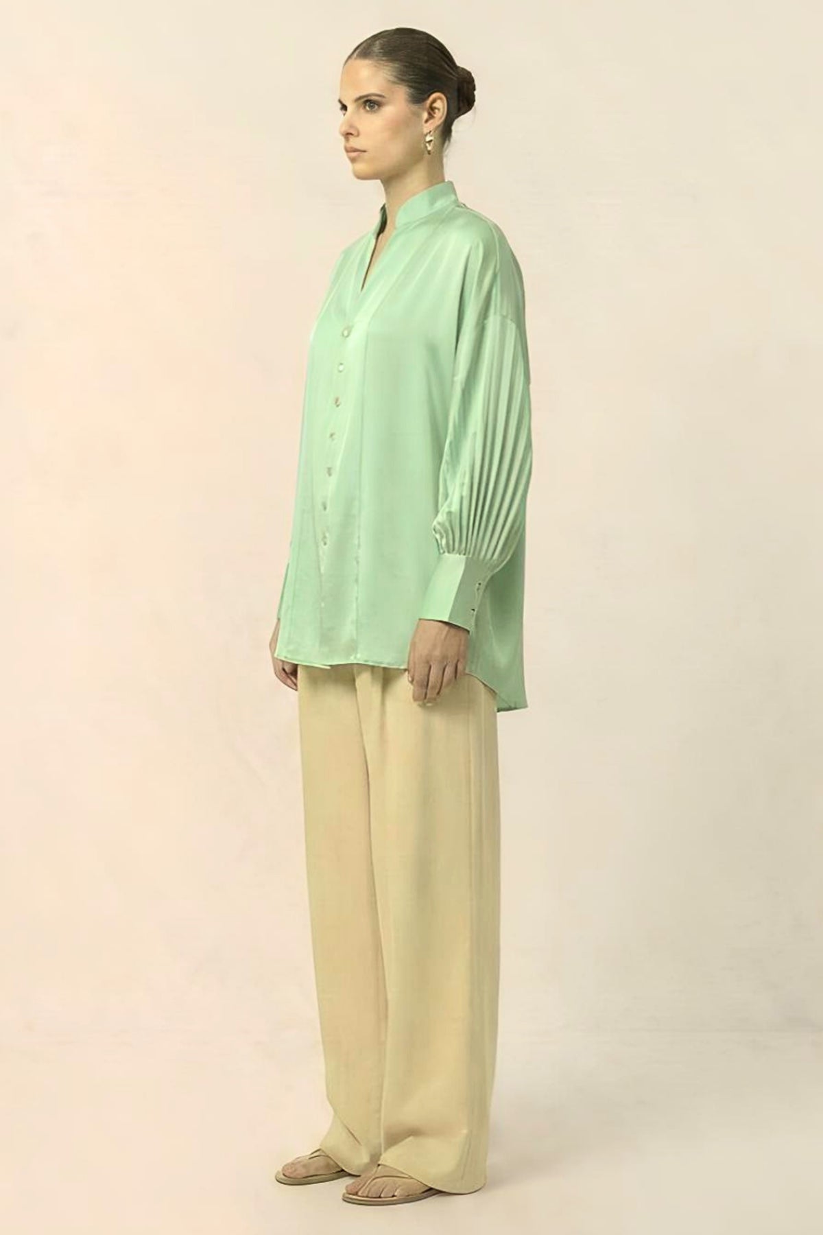 Ash Green Bemberg Batwing Top