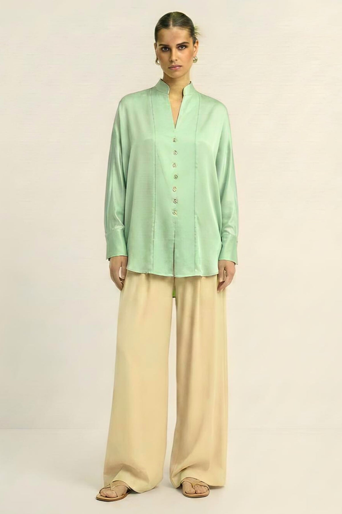 Buy Ash Green Bemberg Batwing Top for women by Neora online available at scrollnshops