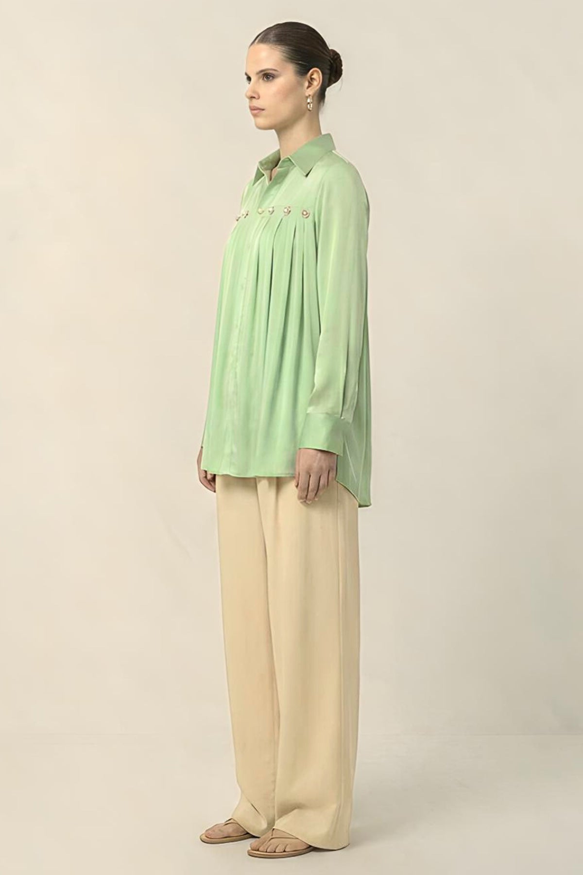 Ash Green Bemberg Silk Shirt