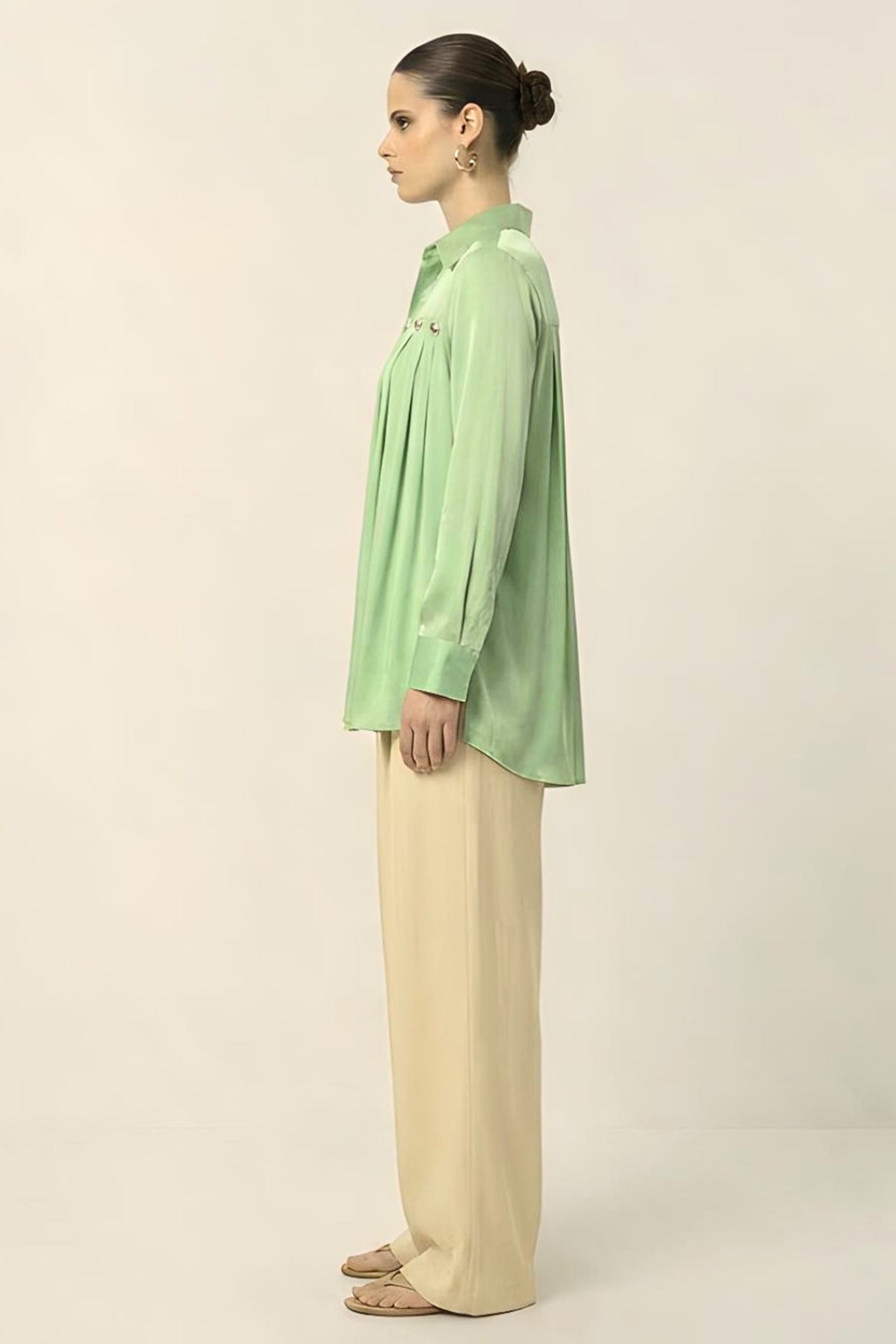 Ash Green Bemberg Silk Shirt