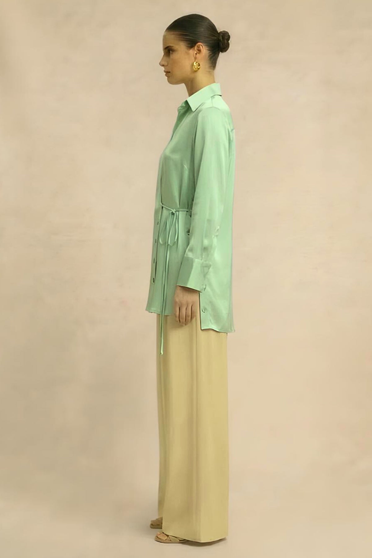 Ash Green Bemberg Wrap Shirt