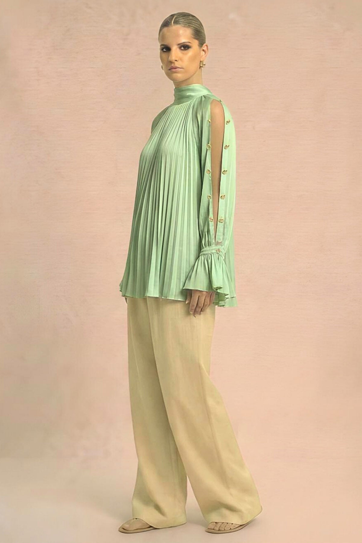 Ash Green Coin Detailing Top
