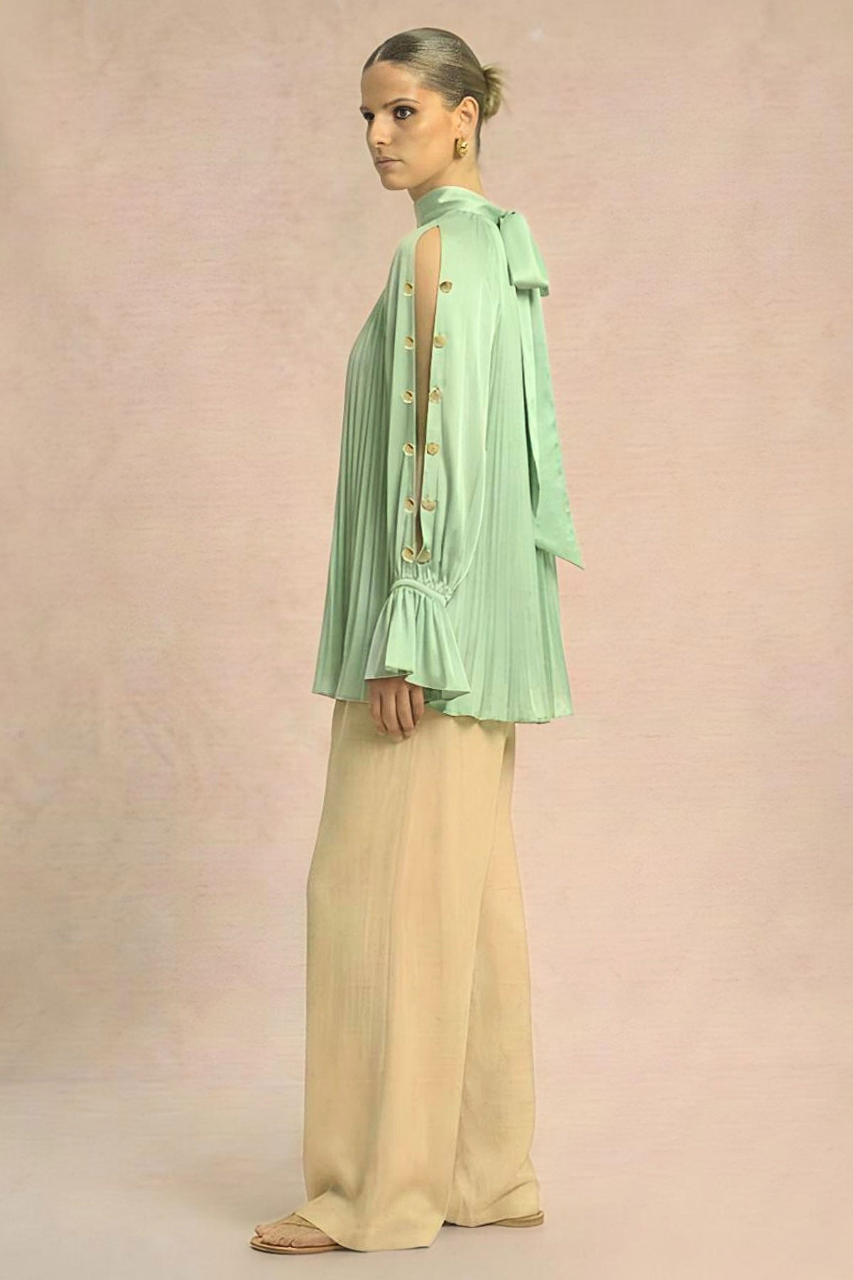 Ash Green Coin Detailing Top