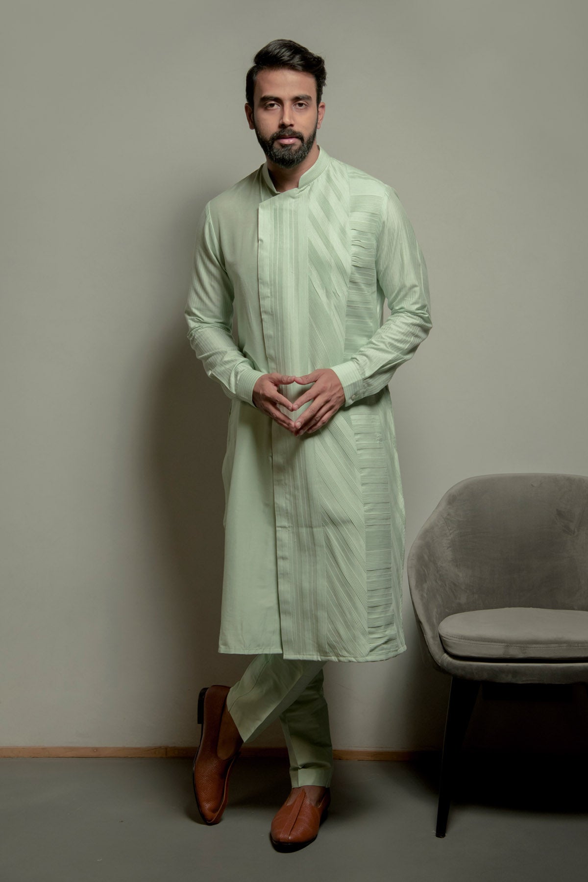 Asymmetric Layered Kurta Set
