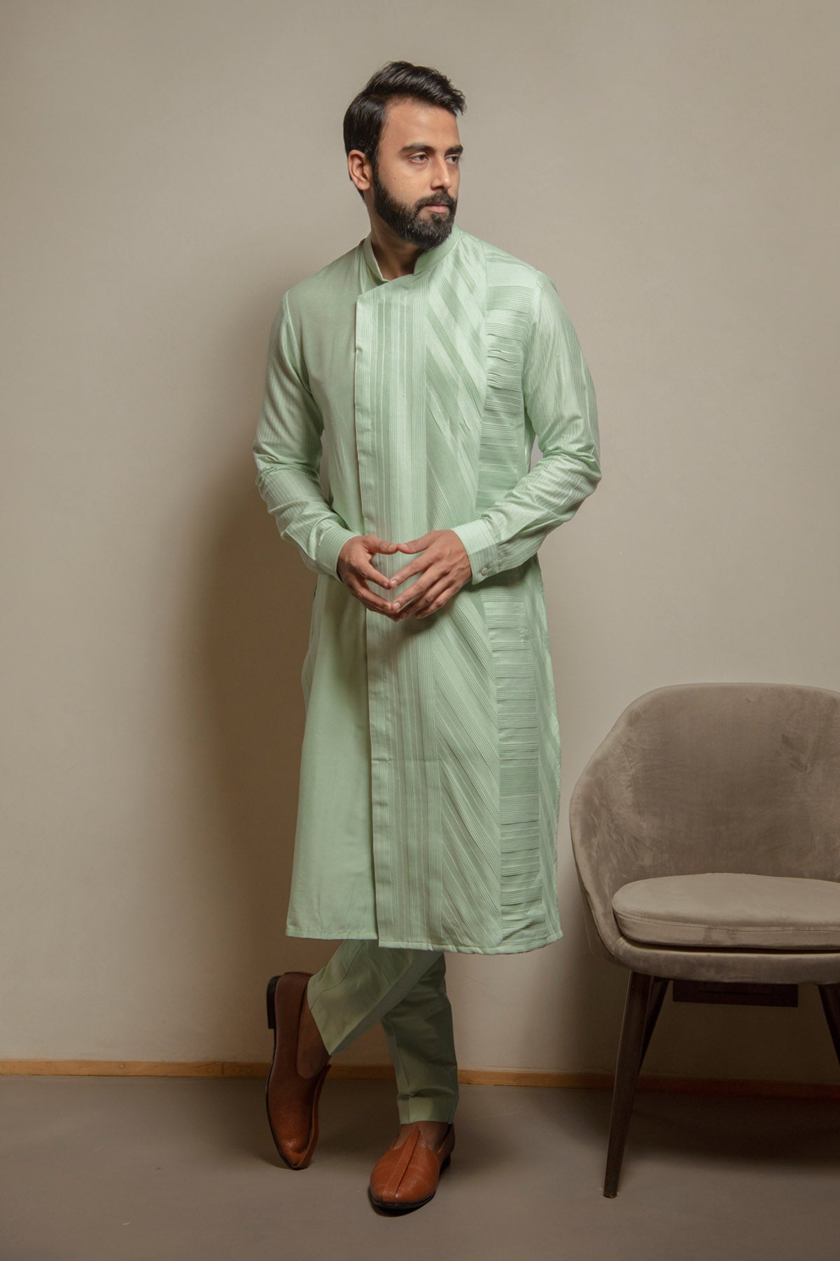 Asymmetric Layered Kurta Set
