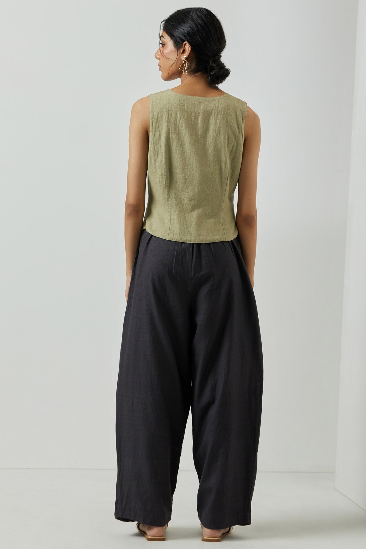 Asymmetric Sleeveless Coat