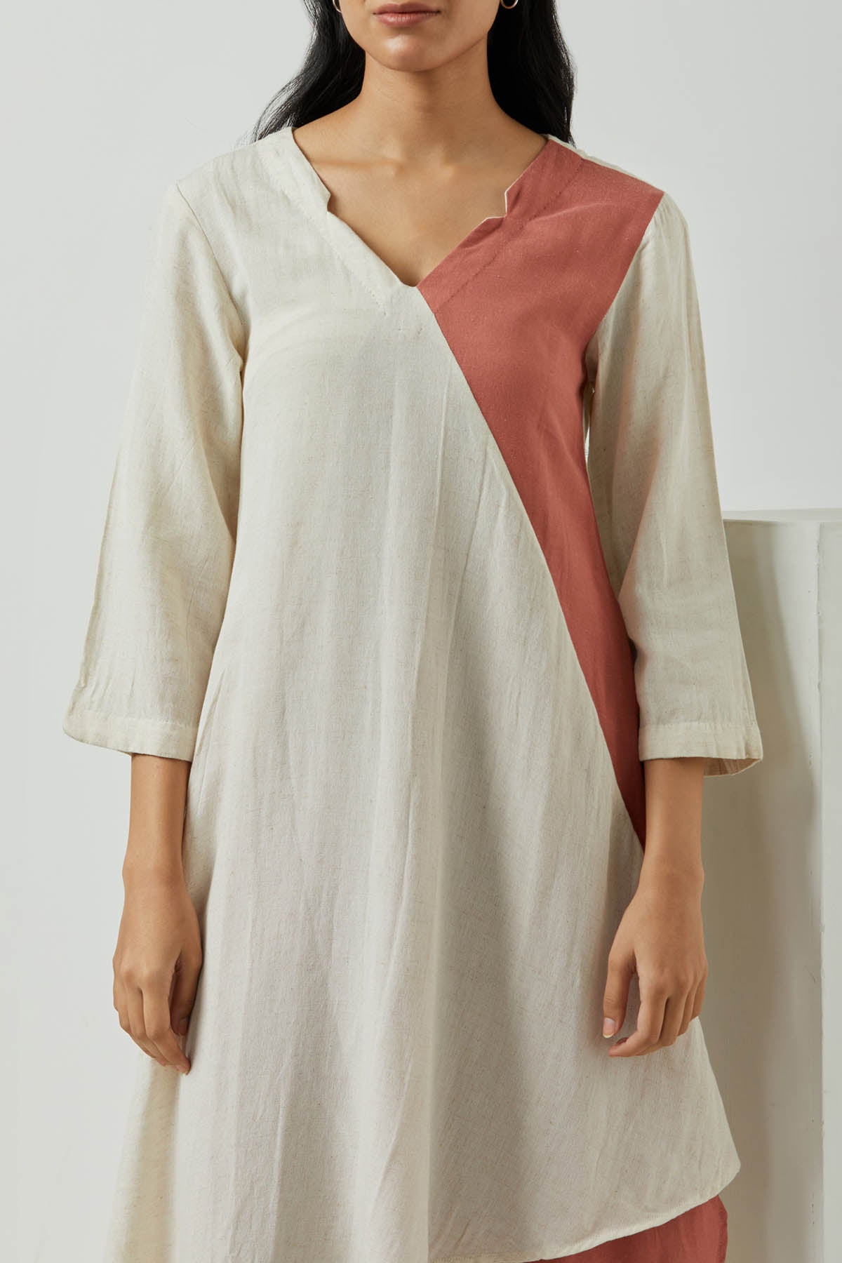 Asymmetric Colorblock Tunic Set