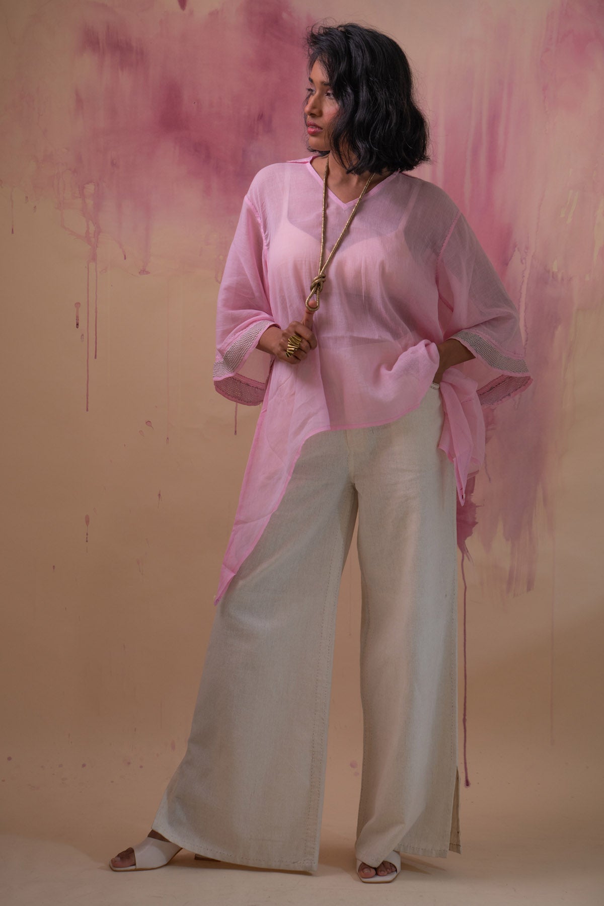 Buy Designer Asymmetric Cotton Top & Pants By Lafaani