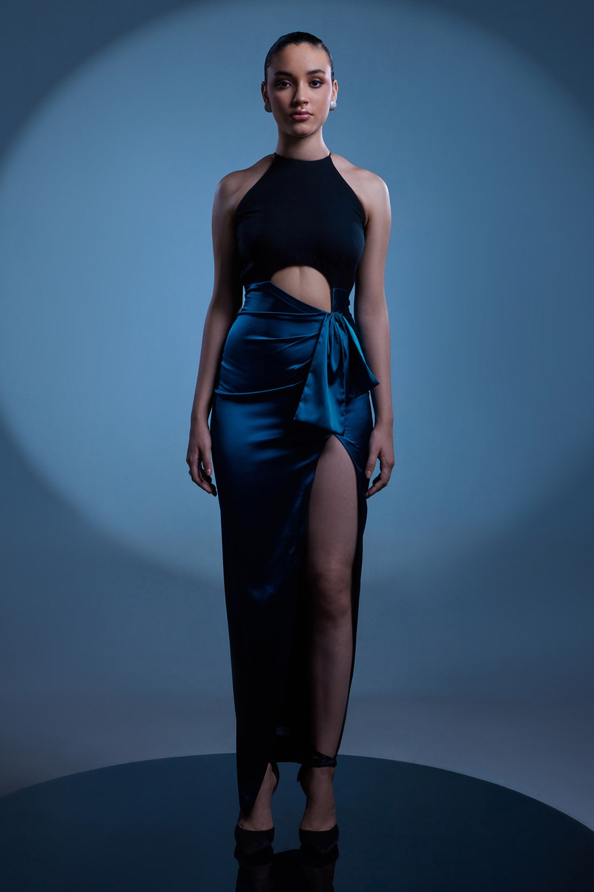 Asymmetrical Duol Tone Gown