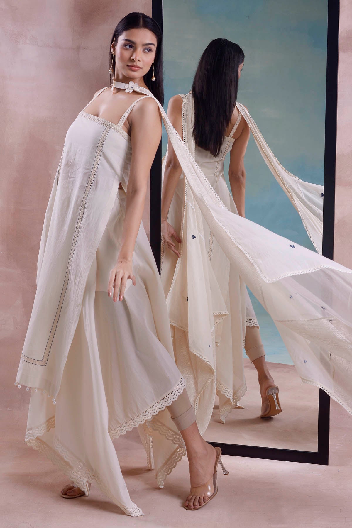 Asymmetrical Layered Kurta Set