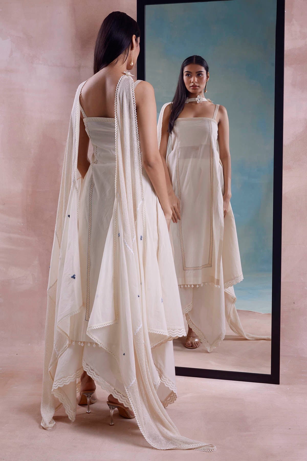 Asymmetrical Layered Kurta Set