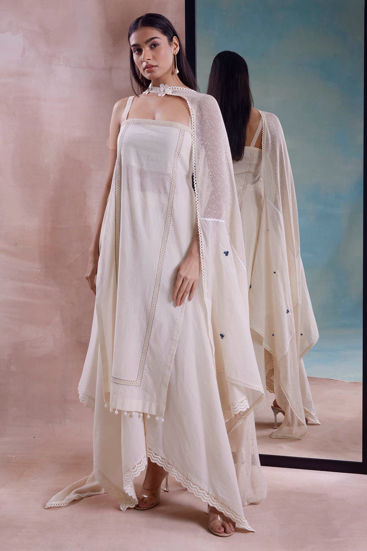Asymmetrical Layered Kurta Set