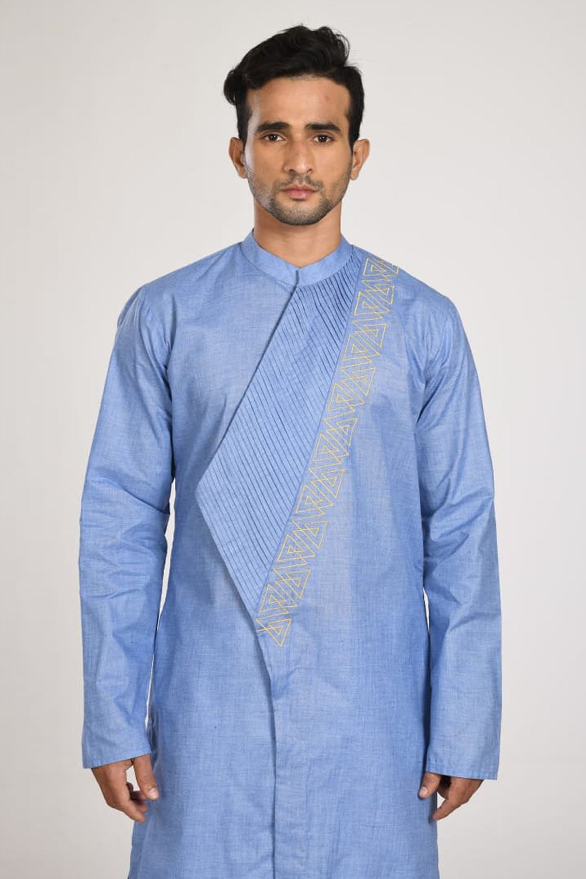 Asymmetrical Pleated Kurta Set
