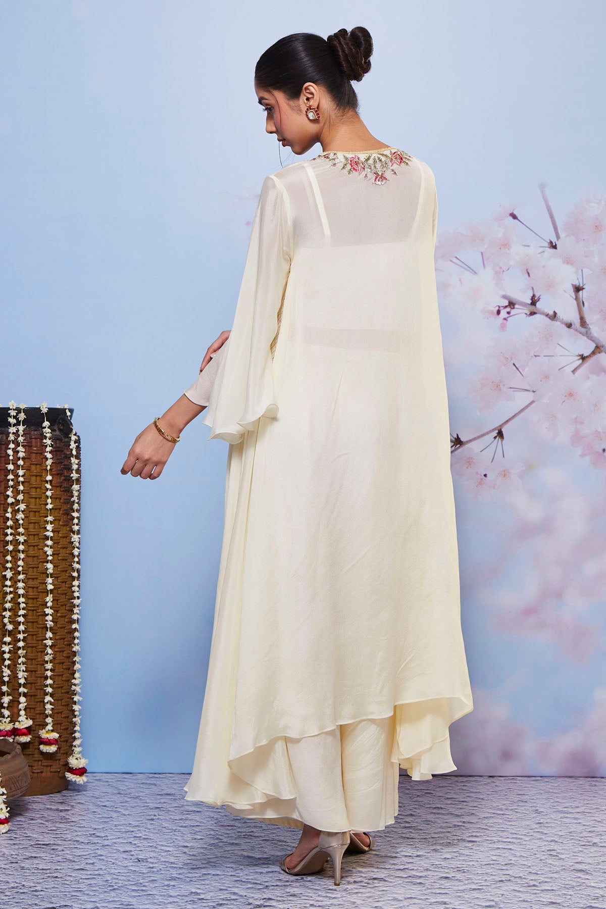 Asymmetrical Ivory Kurta Set