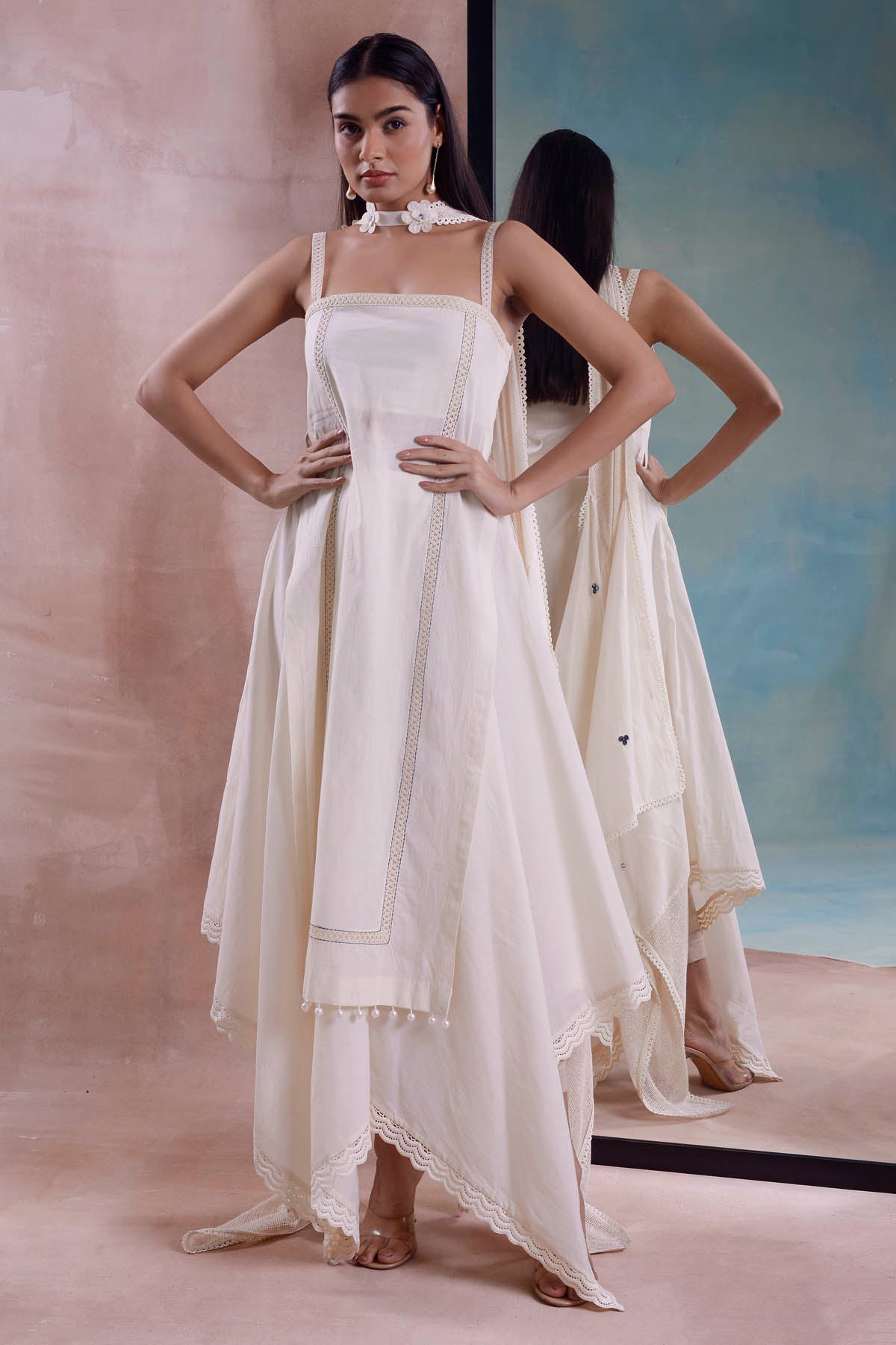 Asymmetrical Layered Kurta Set