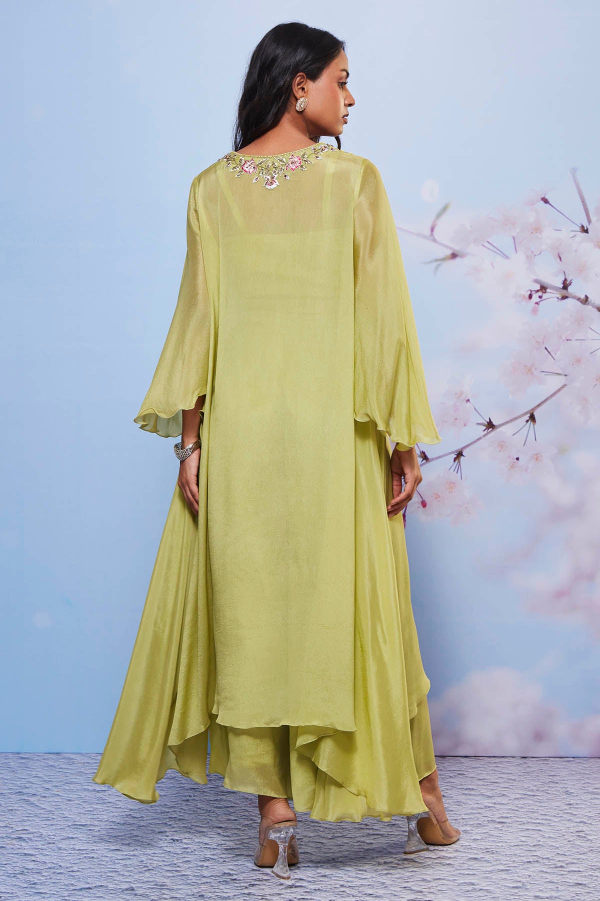 Asymmetrical Mint Kurta Set