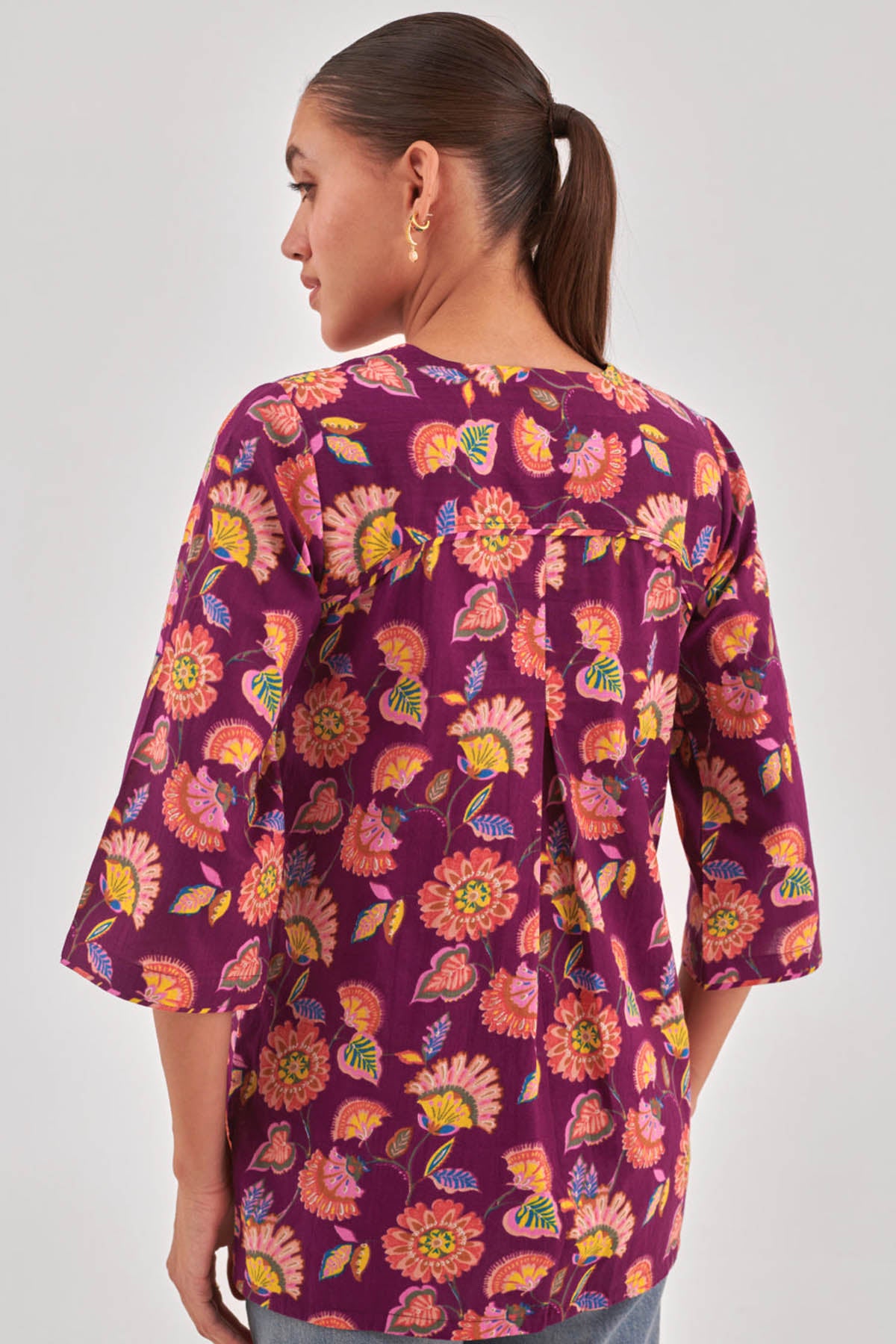 Aubergine Floral Printed Top