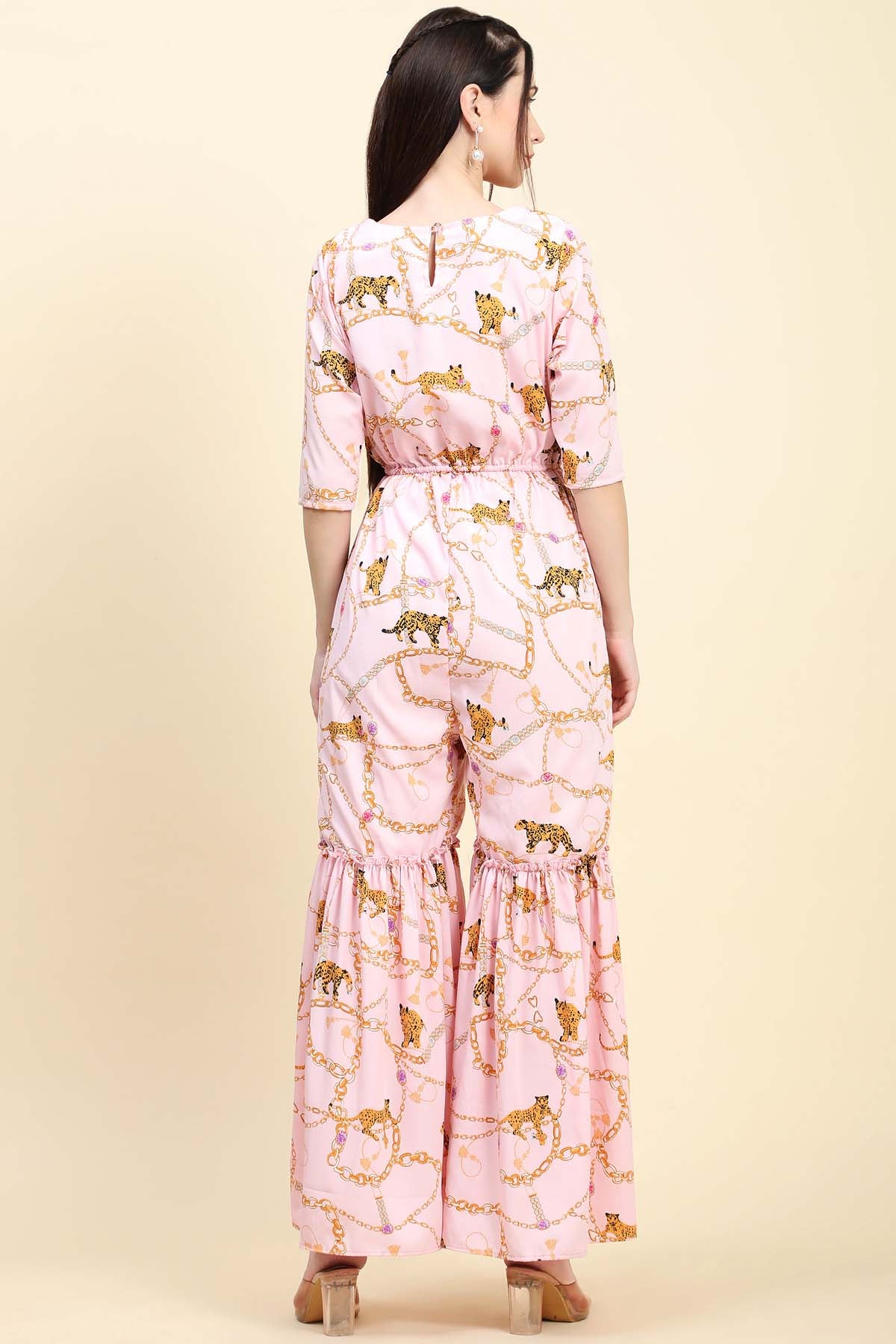 Baby Pink Crepe Jumpsuit