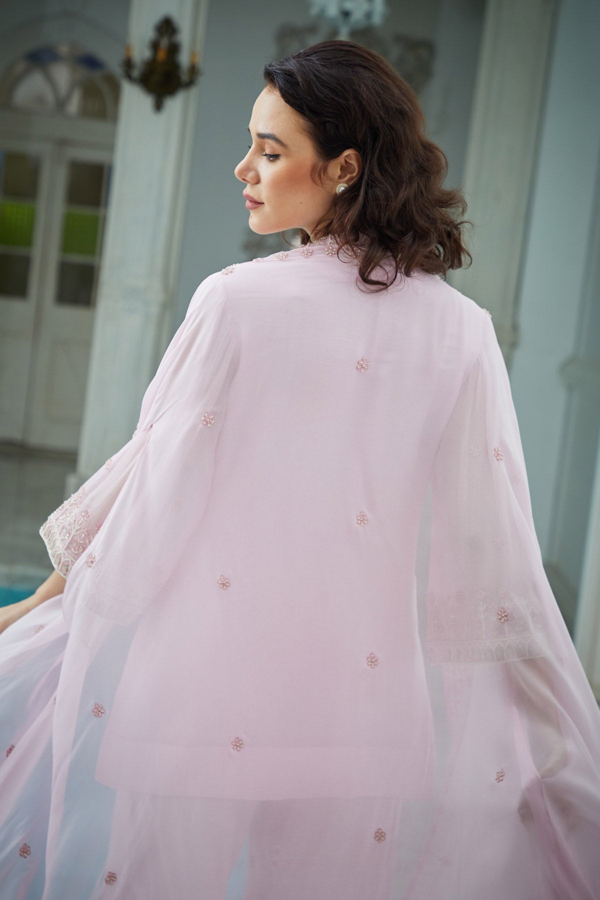 Baby Pink Embroidered Kurta Set