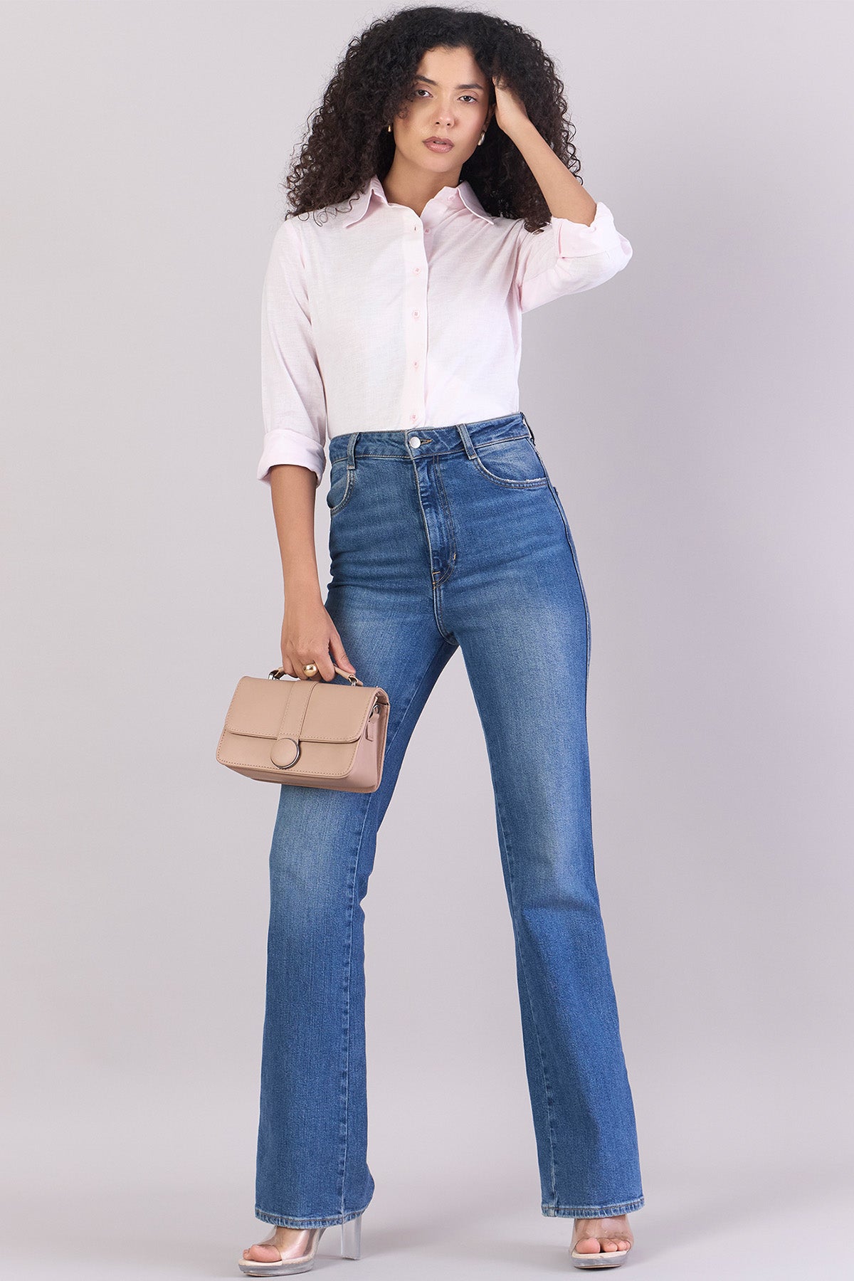 Baby Pink Full Sleeves Shirt