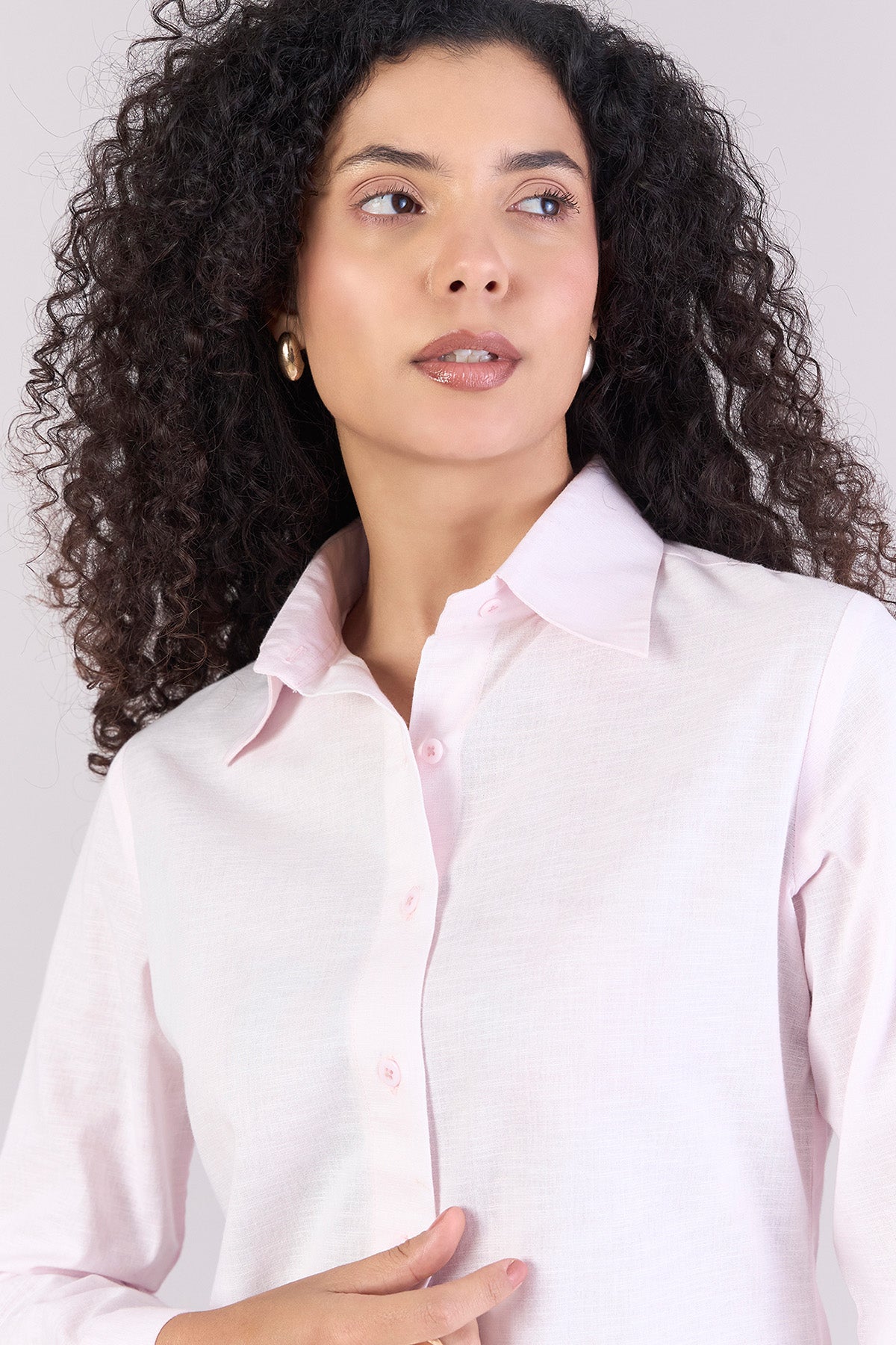 Baby Pink Full Sleeves Shirt