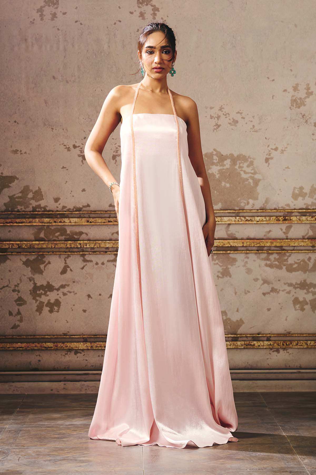 Baby Pink Mashroo Trapeze Gown