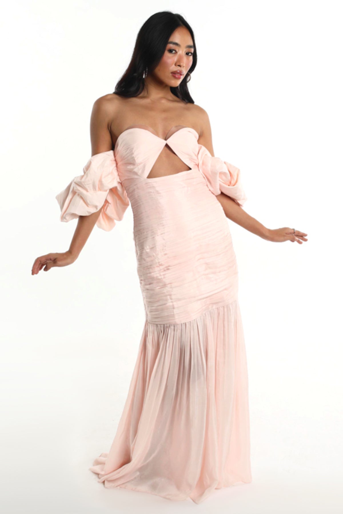 Buy Baby Pink Off Shoulder Dress for women by GKDedit online available at scrollnshops