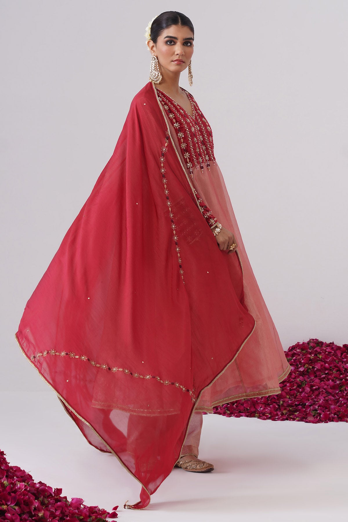 Baby Pink Zardozi Anarkali Set
