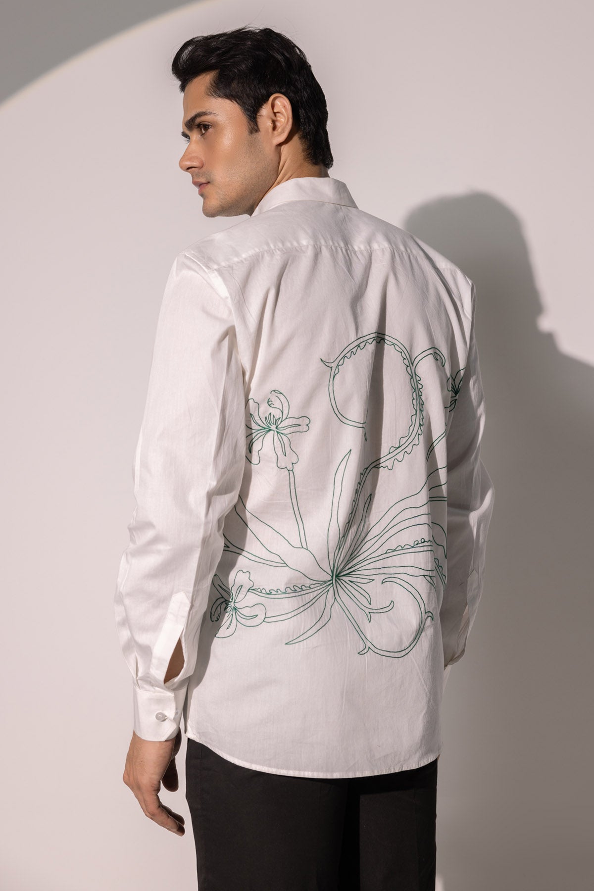 Back Embroidered Cotton Shirt