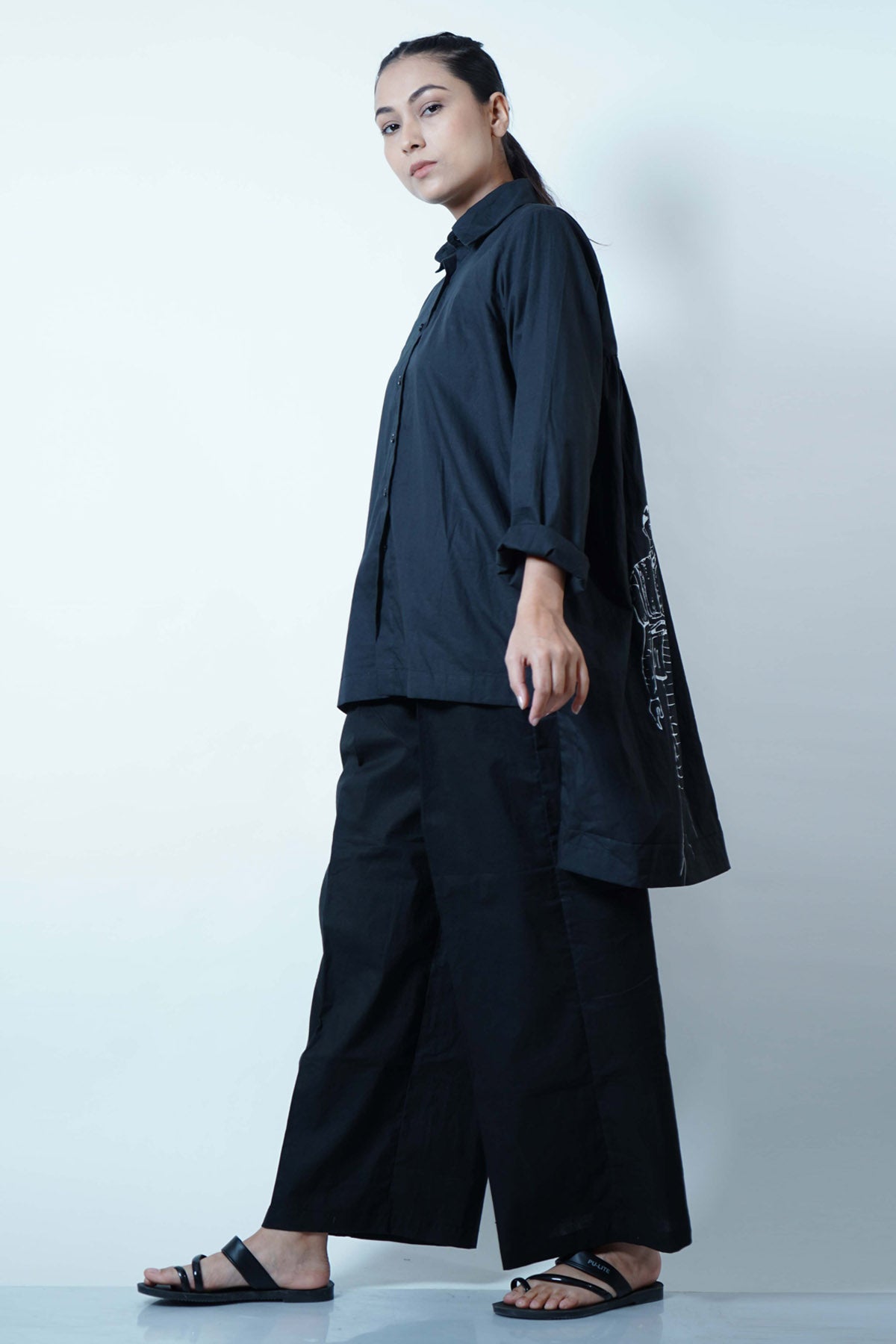 Back Gathered High Low Top