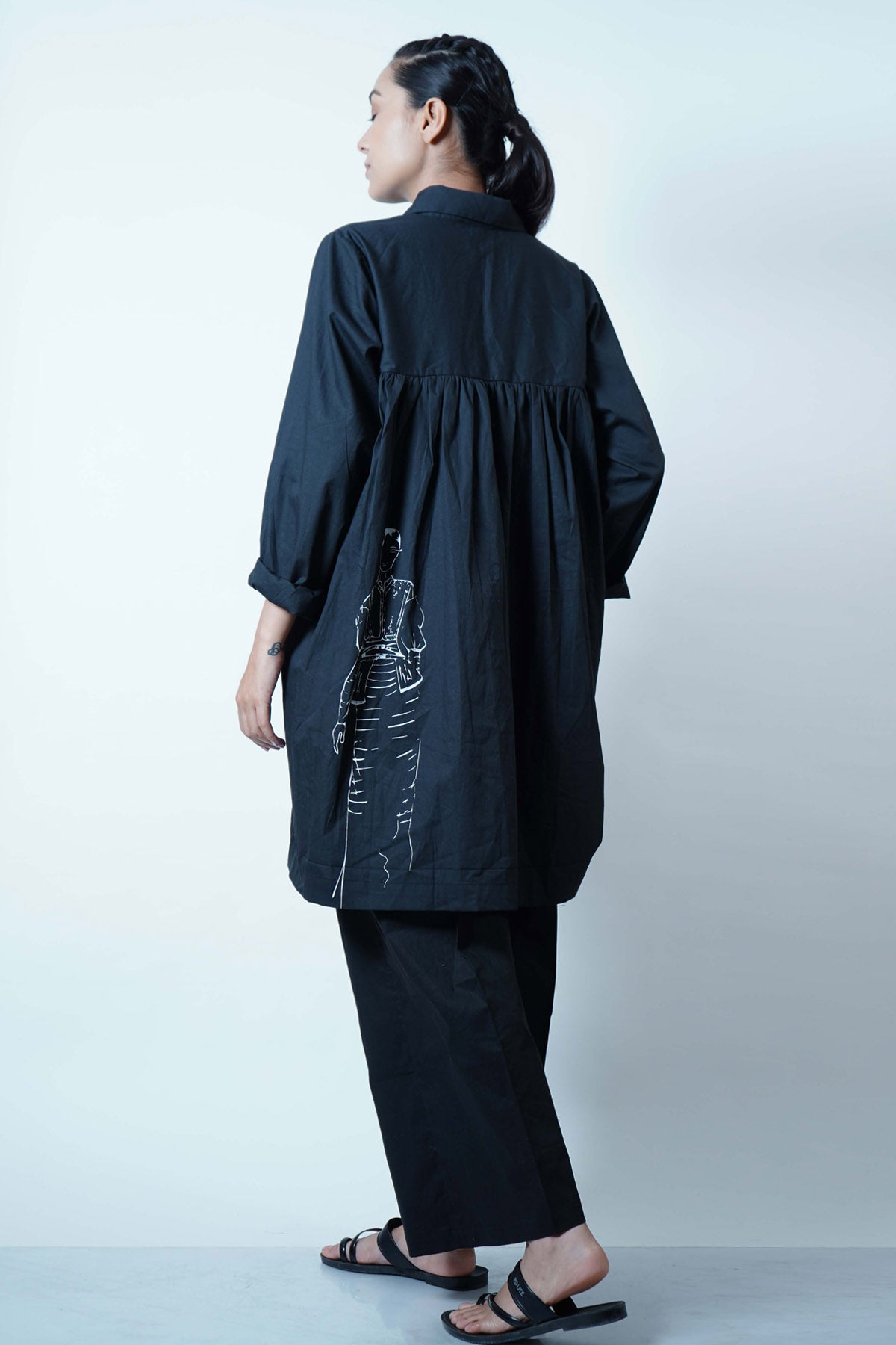 Back Gathered High Low Top