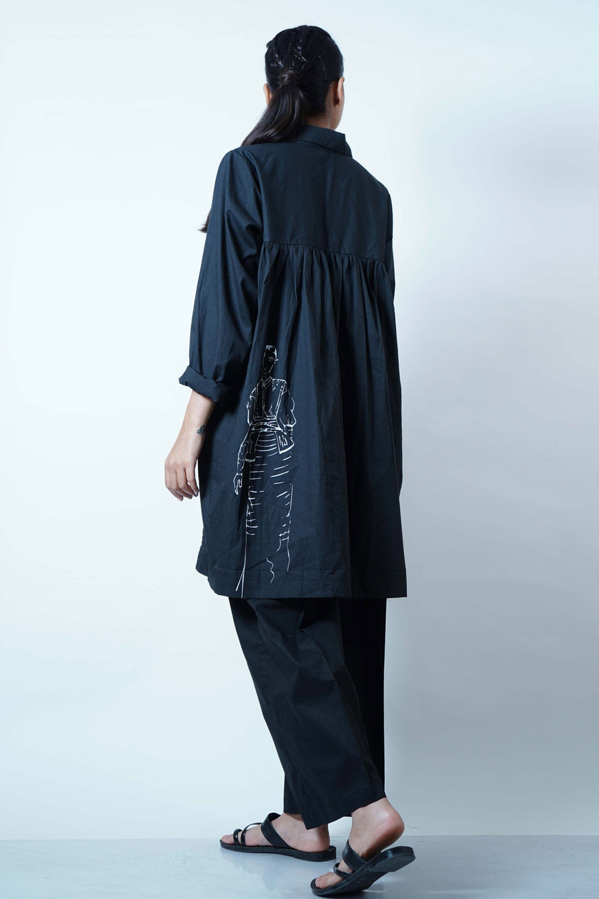 Back Gathered High Low Top