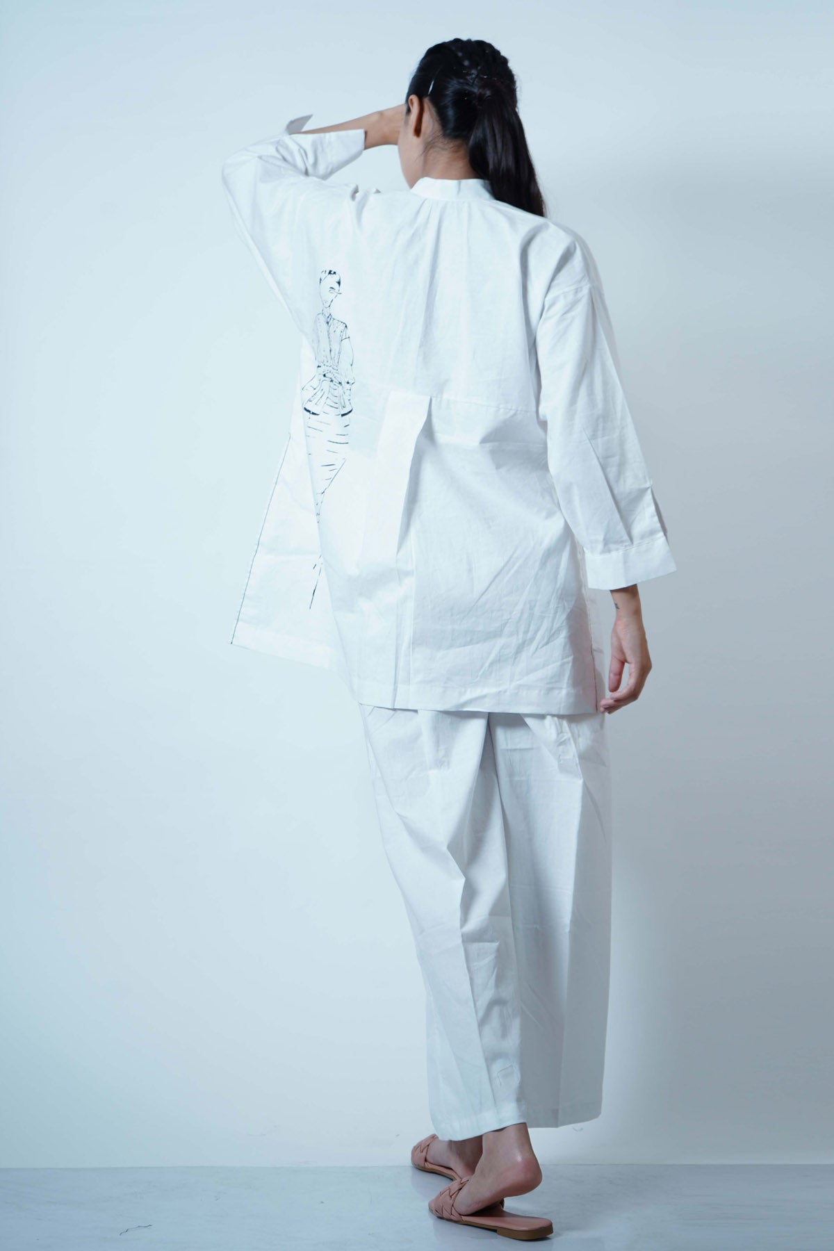 Back Pleated High Low Top