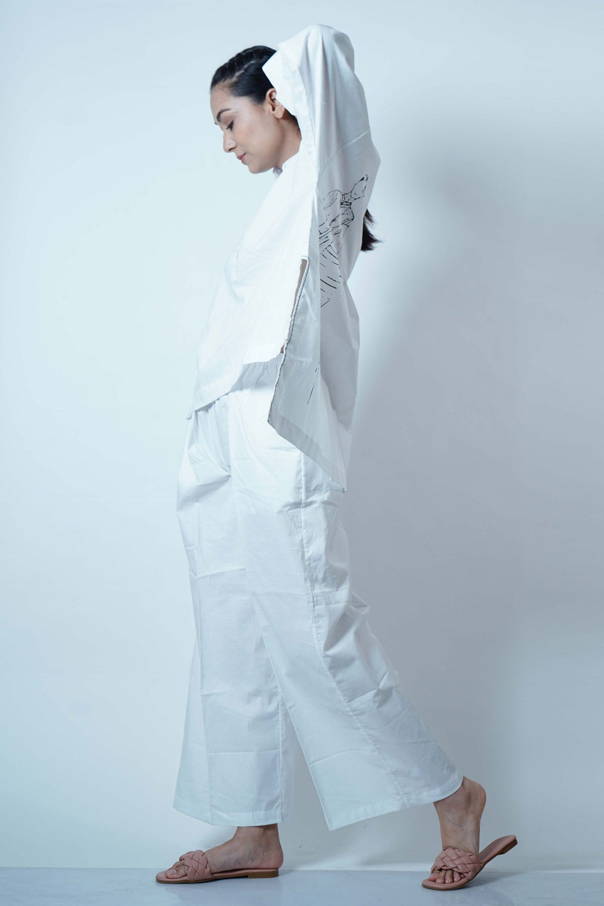 Back Pleated High Low Top