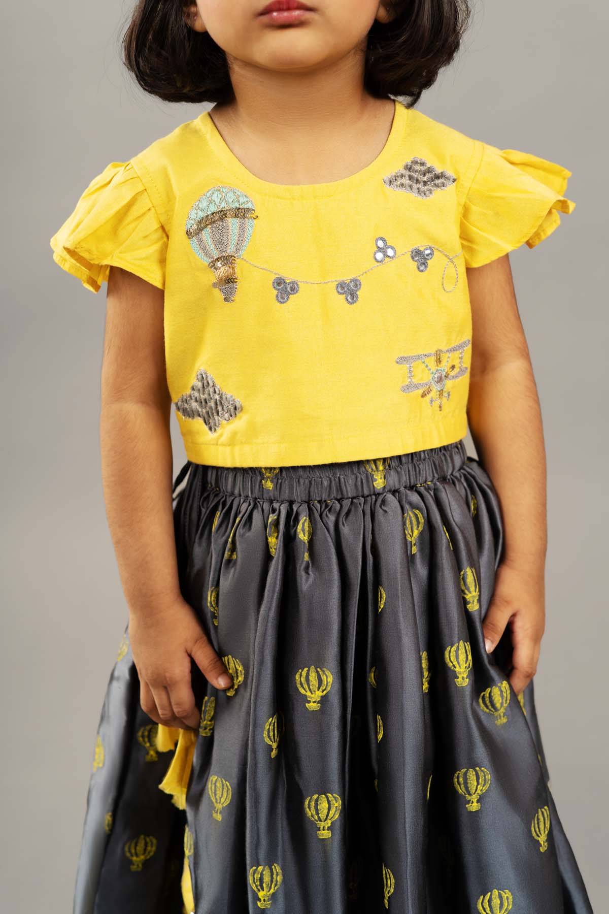 Balloon Printed Ghagara Set